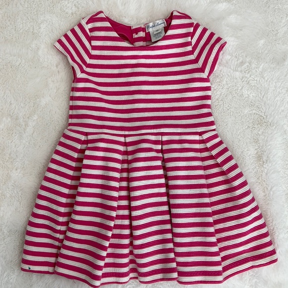 Ralph Lauren Other - Ralph Lauren White/Pink Striped Pleated Dress size 18M